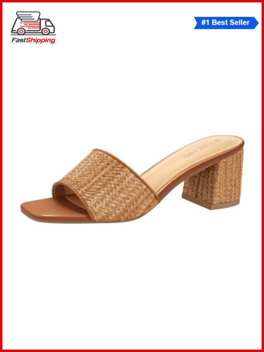 ✨ PIZZ ANNU Women's Square Open Toe Low Block Heel Slide Sandals